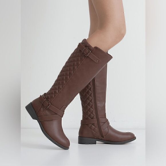 Women's 950+951 Knee High Riding Boots Metal Buckle Calf Boot - Picture 4 of 6